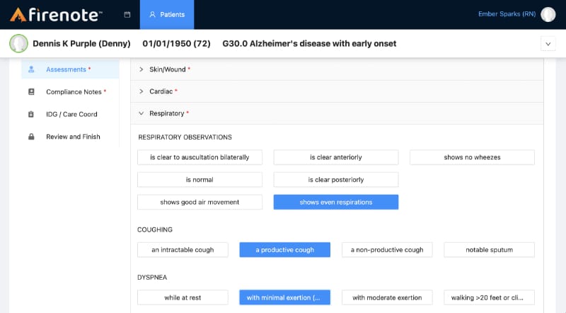 Faster clinical charting